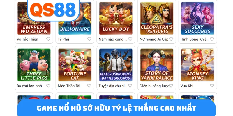 Game nổ hũ sở hữu tỷ lệ thắng cao nhất